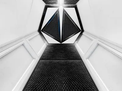 Sci-fi assets and props for interior Low-poly 3D model