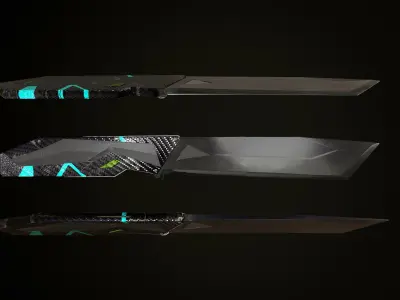 warlike knife pack Low-poly 3D model