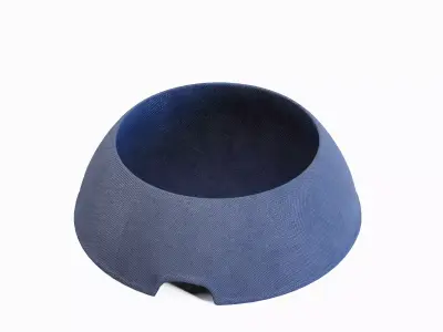 Plastic Dog Bowl A 03 Low-poly 3D model
