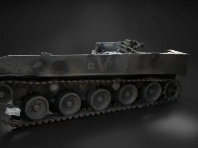 Destroyed and burnt Russian BMD-4M Photoscan 3D model