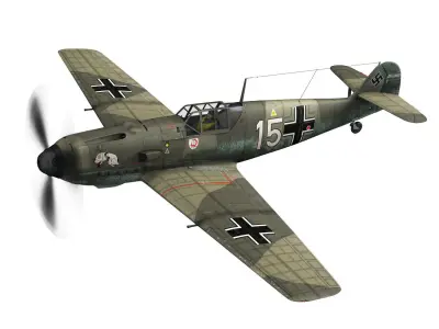 Messerschmitt - BF-109 E - White 15 3D model