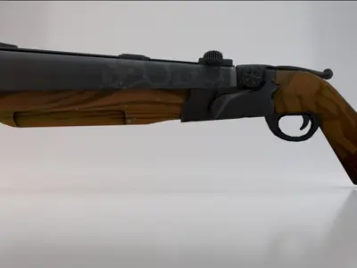 Double Barrel Shotgun  Low-poly 3D model
