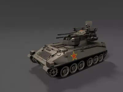 PGZ95 Self-Propelled Anti-Aircraft System - Game Ready low poly Low-poly 3D model