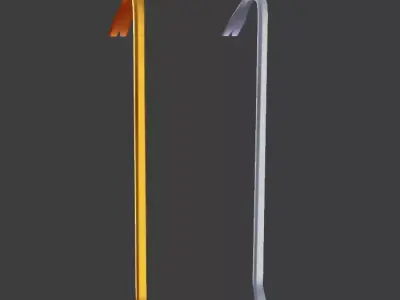 hand painted crowbar Free low-poly 3D model
