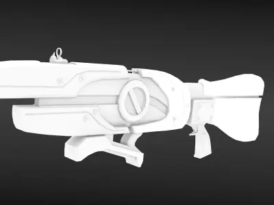 Sci-fi Lowpoly Rifle Free low-poly 3D model