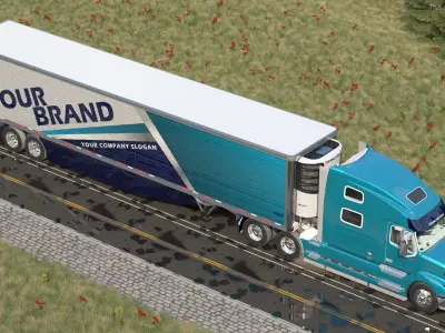 Volvo VNL 860 Truck with Reefer Trailer Your Brand Rigged 3D model