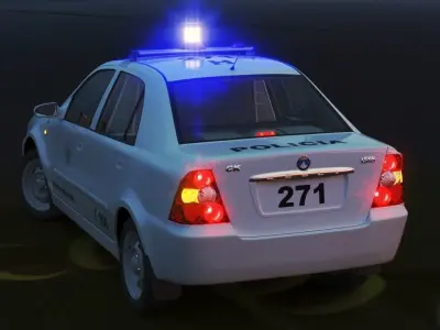 Cuban Police Patrol Geely CK 3D model