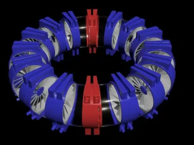 Aeroloop - Rim Driven - Dutch Wind Generator - Concept 3D model