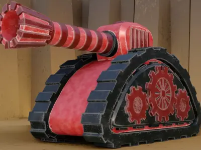 Mini Tank Low-poly 3D model