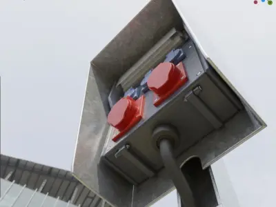 Industrial Distribution Socket Box High-Poly 3D model