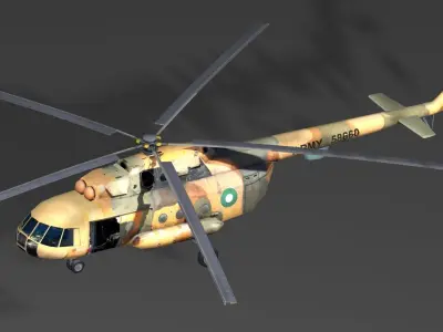 Low Polygon Mi-17 Low-poly 3D model