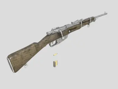 Hunting Rifle-gun model 3d game ready model Low-poly 3D model Low-poly 3D model