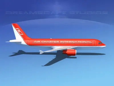 Airbus A320 LP Air Charter Intl 2 Low-poly 3D model