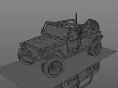 Uncovered Jeep Free Adventure Jeep 3D Model Midpoly Free 3D model