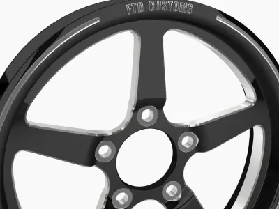 FTD Customs SR71 BC drag racing front wheel Low-poly 3D model