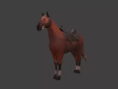 Low Poly Horse  Low-poly 3D model