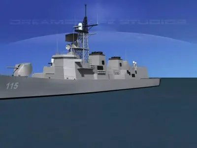 Takanami Class Destroyer Sazanami 3D model
