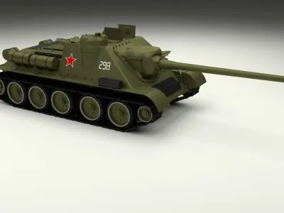 SU 100 with Interior 3D model