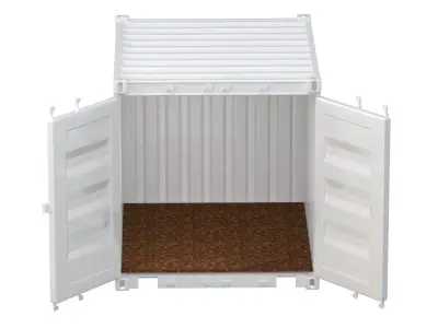 8ft Shipping Container White 3D model
