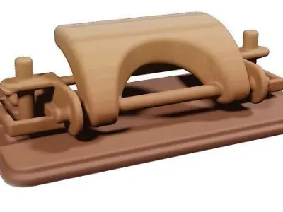 Wooden Punching Machine Toy Low-poly 3D model