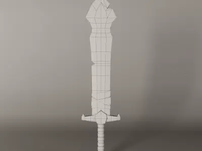low-poly stylish sword VR-ready AR-ready mobile game asset Low-poly 3D model