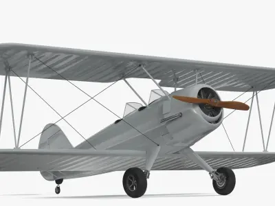 Vintage Biplane 3D model
