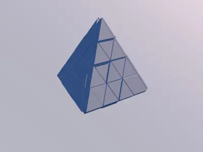 Sci Fi Object No14 - Pyramid Sphere Torus 2019 Low Poly 3D model