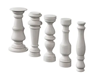 30 Columns And Balusters With Classic Design 3D model