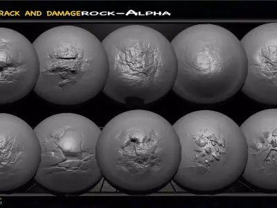 Crack Damage Rock Alpha pack Texture