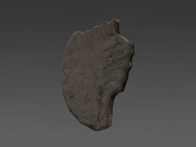 Aztec stone disk with skull Low-poly 3D model