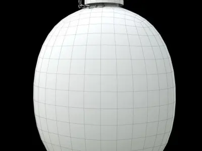 Military water flask Free 3D model