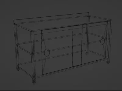 Commercial Workbench With Door 3D model