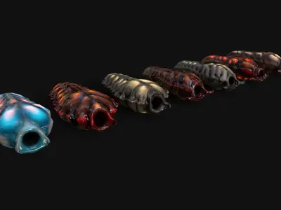 Mobile Leeches Low-poly 3D model