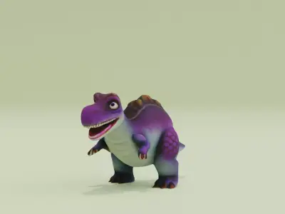 Cute Tyrannosaur Dinosaur Chibi style Low-poly 3D model