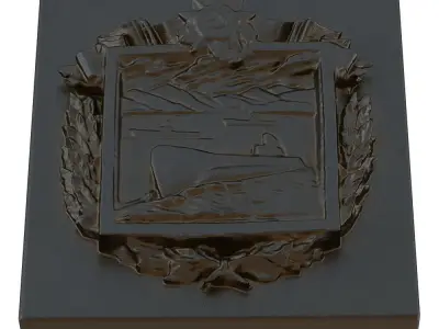 Military Submarine Metal Bas-relief 3D model
