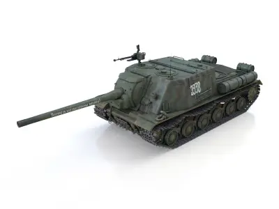 ISU-122 - 3338 - Soviet heavy self-propelled gun 3D model