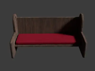 Church Bench Free 3D model