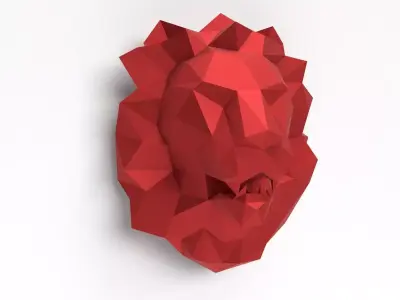 Lion head low poly Low-poly 3D model