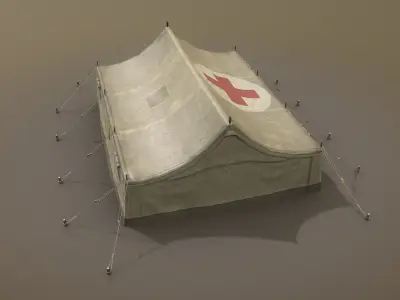 Military Tent 01 FourLiveries Low-poly 3D model