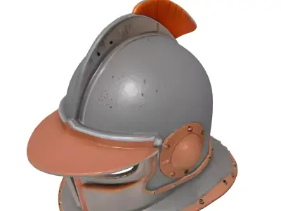 Dented Knight Steel Helmet 3D 3D model