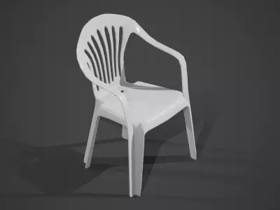 Realistic Plastic Chair 3D Model Low-poly 3D model