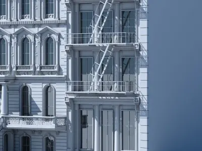 Commercial Building Facade 04 3D model