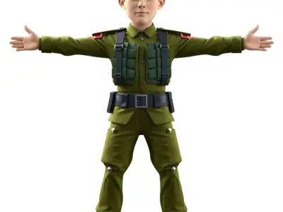 Green Uniform Soldier model pack Low-poly 3D model