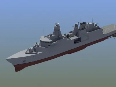 HMS Active Type 31 Frigate LD1 Low-poly 3D model