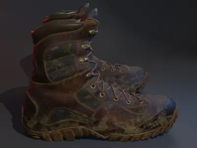 Dirty Bloody Combat Boots 3D model