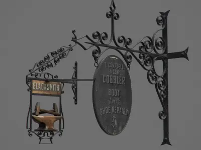 Generic Vintage Signs Set 3D model