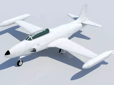 Lockheed T33 Shooting Star Static Low Poly Blank Trainer Low-poly 3D model