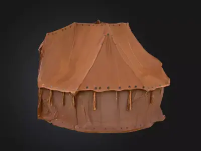 Large Medieval Camp Low-poly 3D model