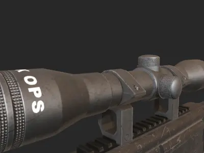 Black Ops Sniper Low Poly Low-poly 3D model