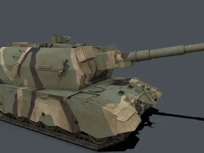 Koalitsiya-SV  2S35  Low-poly 3D model